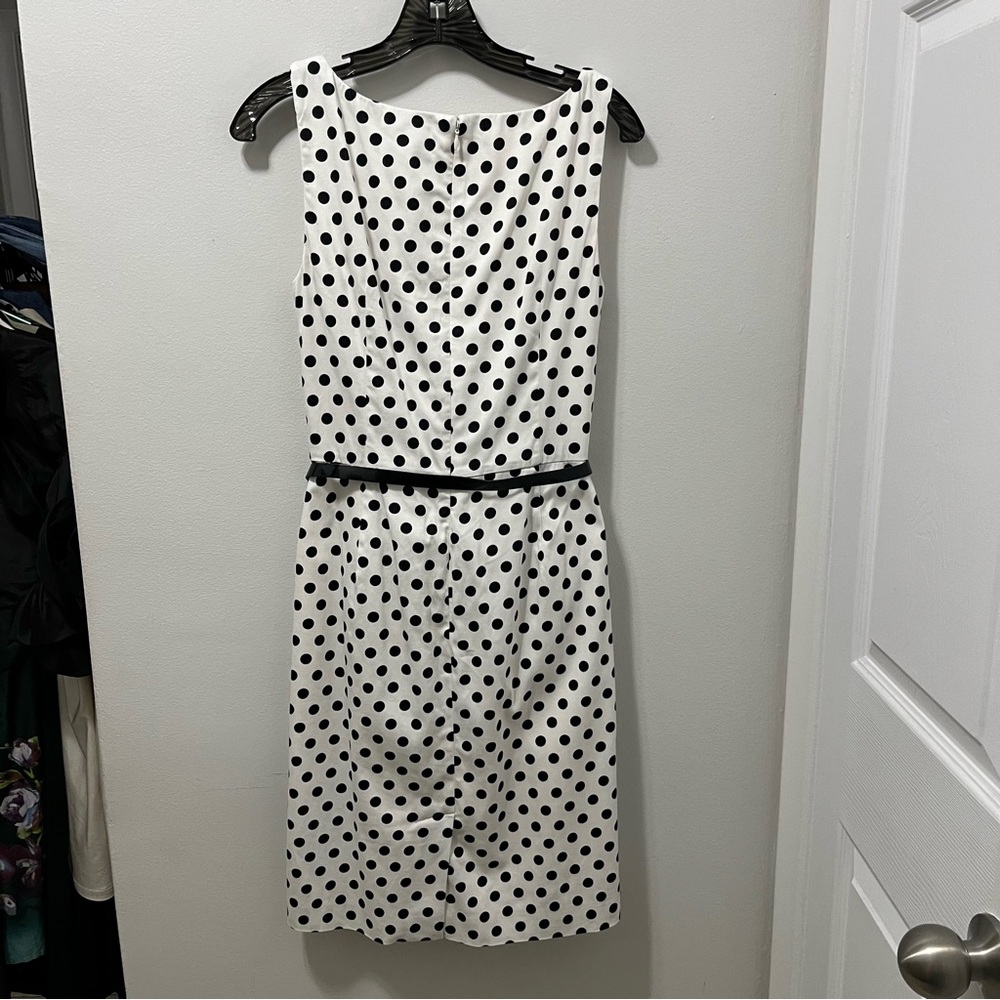 Chaps Black and White Polka Dot Dress - Picture 8 of 13